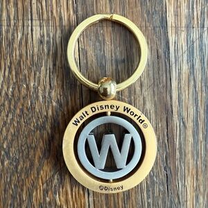 Disney Gold and Silver Keychain “W” Initial